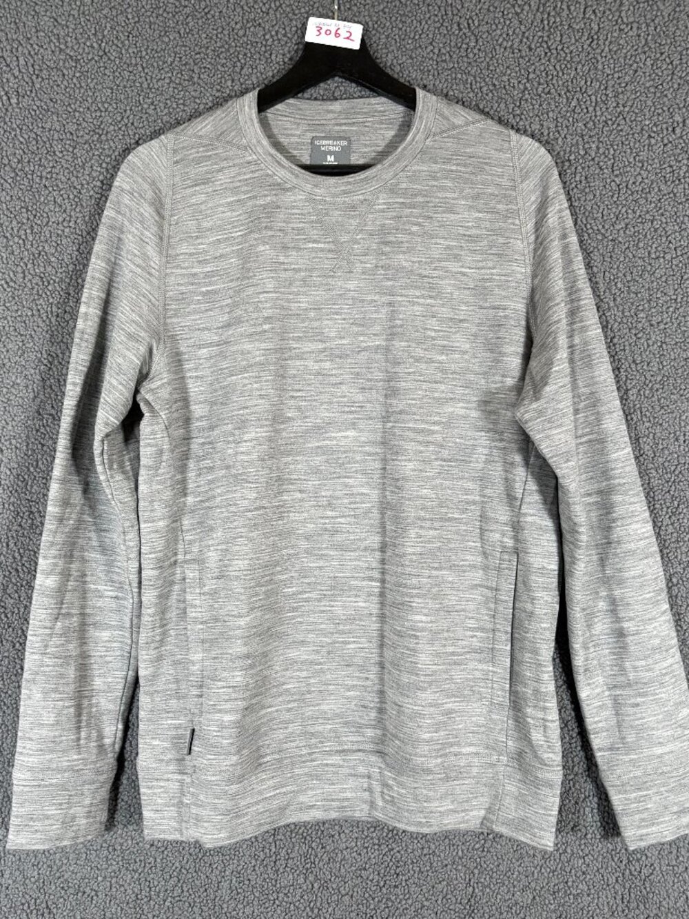 Icebreaker Merino Wool Crew Neck Long Sleeve Sweatshirt - Men's Size M - Gray